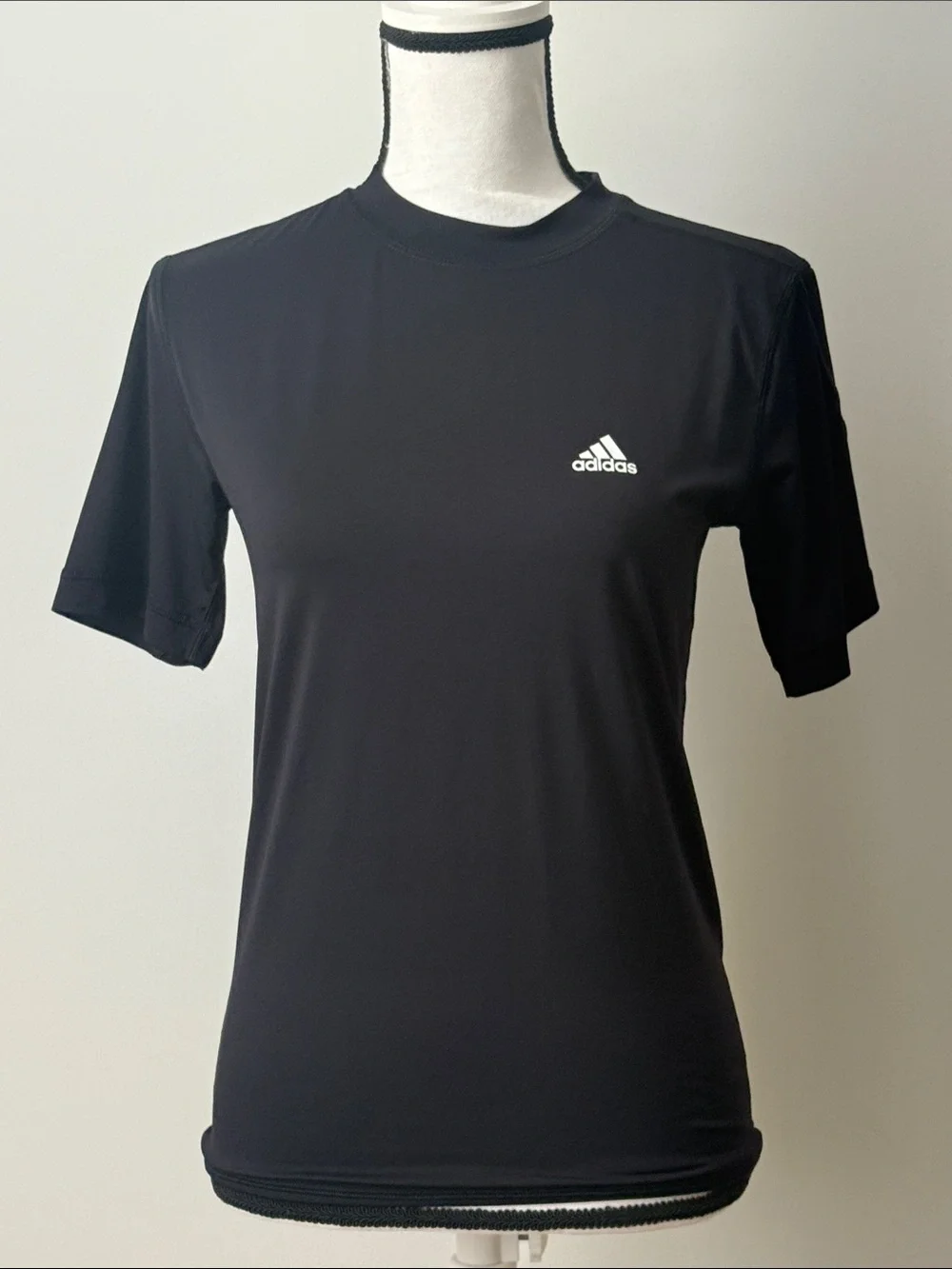 adidas Black Performance ClimaLite Tee with Small White Logo